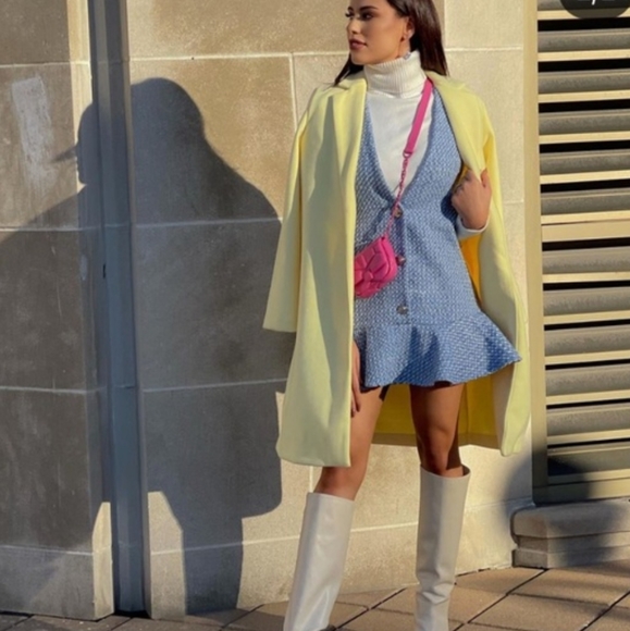 Zara RUFFLED TEXTURED PINAFORE DRESS - Picture 10 of 17